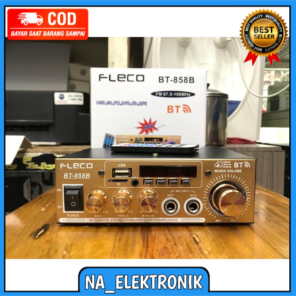 (COD POWER AMPLI AMPLIFIER FLECO BT 858B Bluetooth Fleco BT 858B AC dan DC - Amplifier Fleco BT 858B