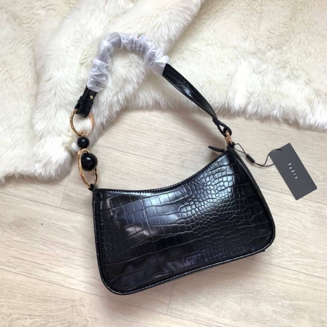 Pedro croco effect shoulder bag