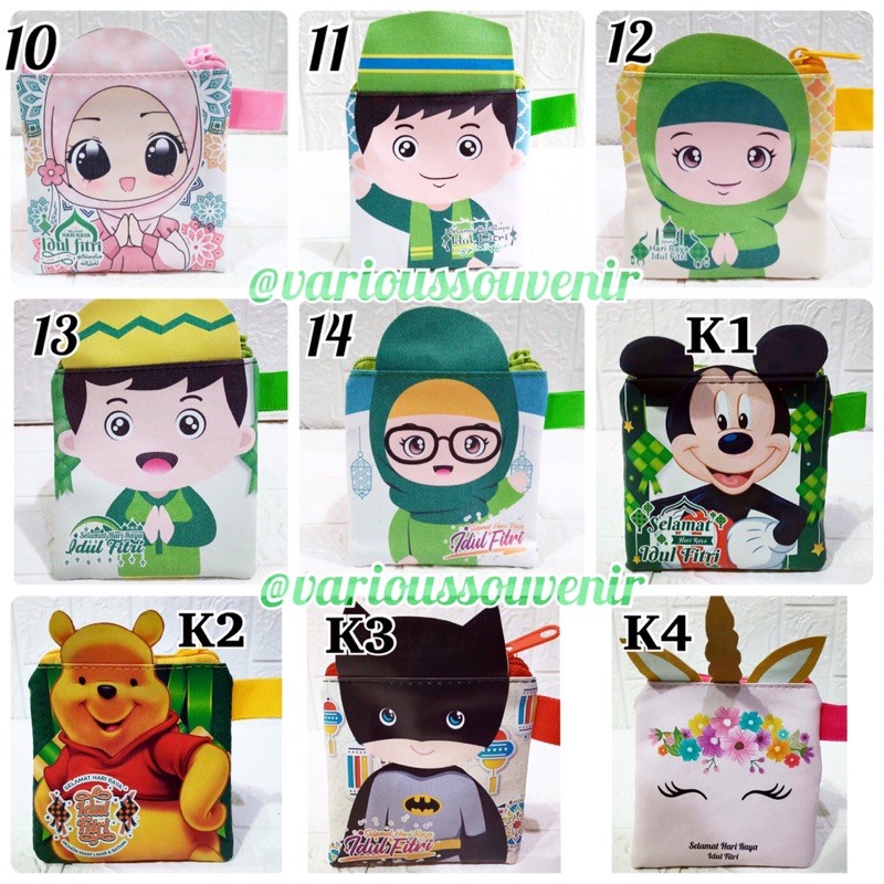 Dompet Lebaran Amplop Fitrah Idul Fitri THR 3D Ramadan Kartun Mickey Unicorn Batman Pooh Muslim Lucu