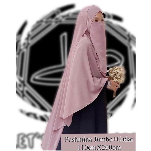 PASHMINA JUMBO / JILBAB PASHMINA SYAR'I / PASHMINA PLUS CADAR UKURAN 200cmx110cm / TERMURAH JILBAB PASHMINA JUMBO