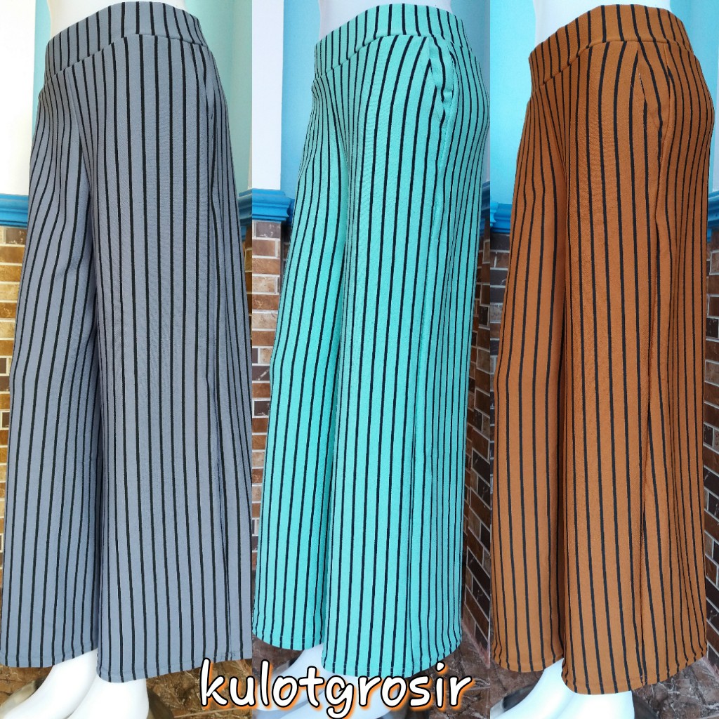 KULOT MOTIF GARIS PANTS WIDE