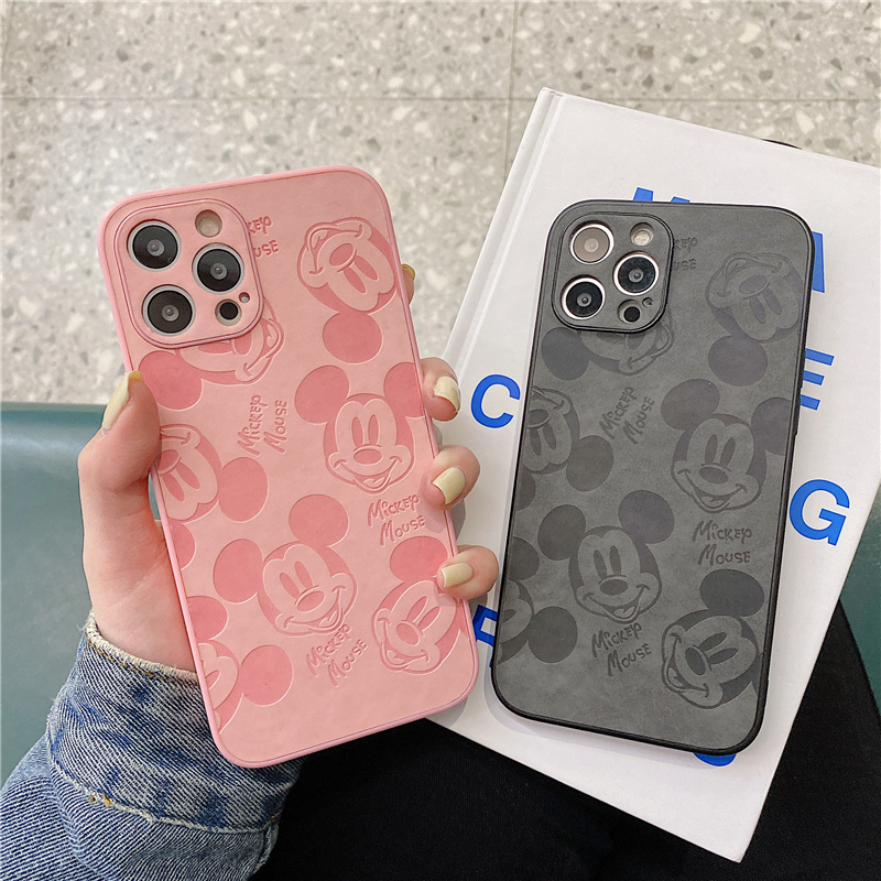 Case Pelindung Lensa Bahan Silikon Motif Mickey Mouse Untuk IPhone 14 pro MAX 13Pro MAX 12 pro 6 6s 7 8 Plus 11 X XS XR