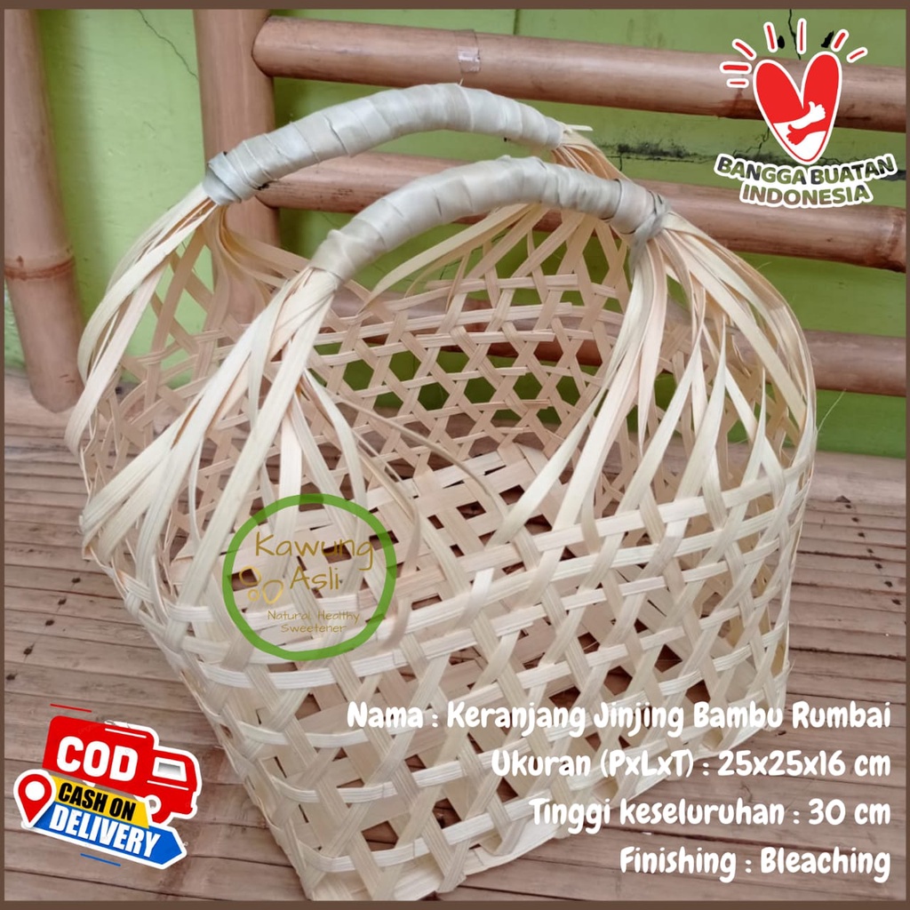 Tas Jinjing Anyaman Bambu Keranjang Mahar Hampers Botol Kantong Buah B