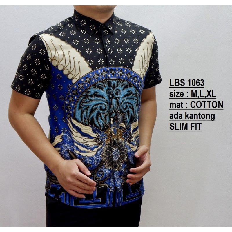 CBS 365 HEM KEMEJA BATIK PRIA SLIM FIT LENGAN PENDEK COLIN DION