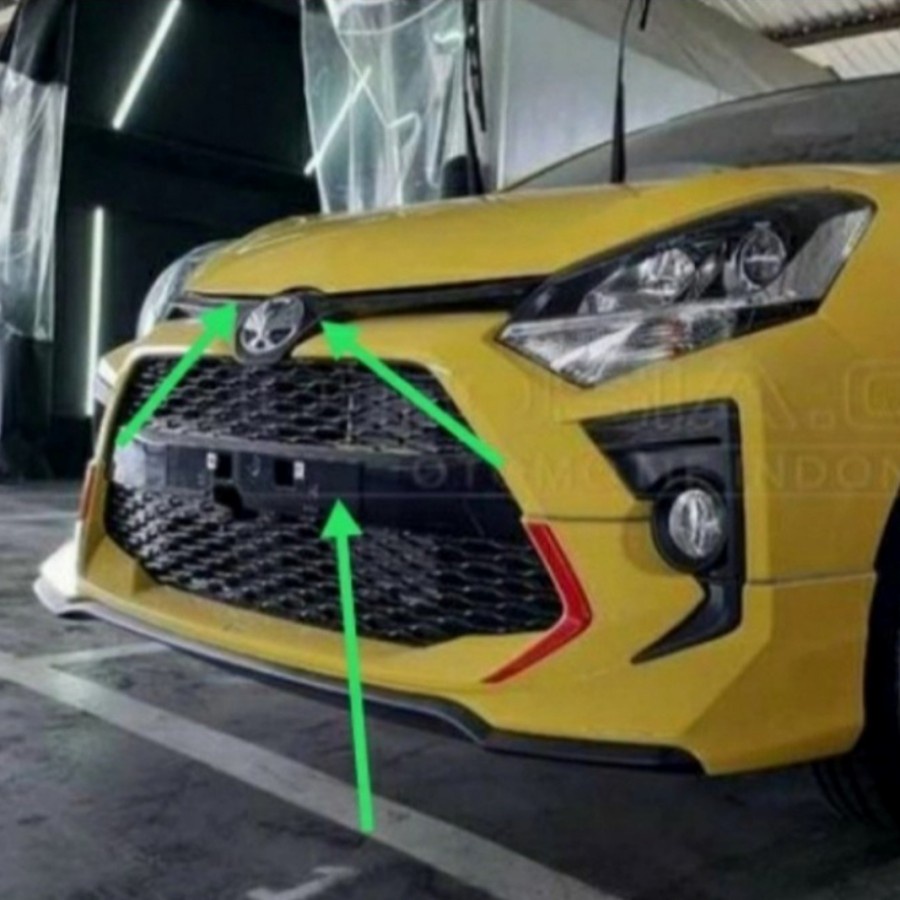 grill bumper mobil agya TRD ayla facelift 2018 up black piano original