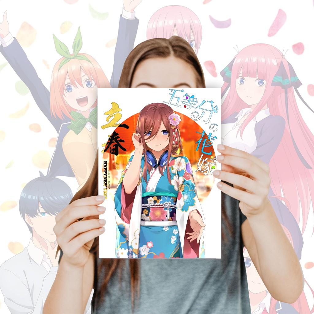 Poster Go Toubun No Hanayome Anime Size A4+ - Ichika Nino Miku Yotsuba Itsuki Fuutaro-18 Miku D