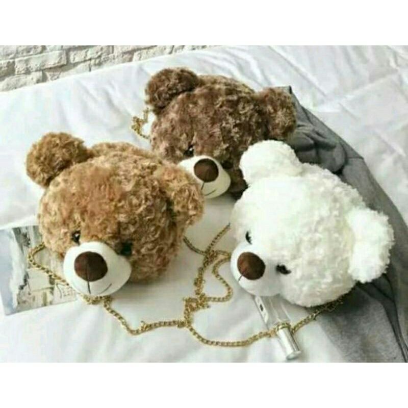 TAS SELEMPANG BONEKA TEDY BEAR TAS HP SLINGBAG MINI