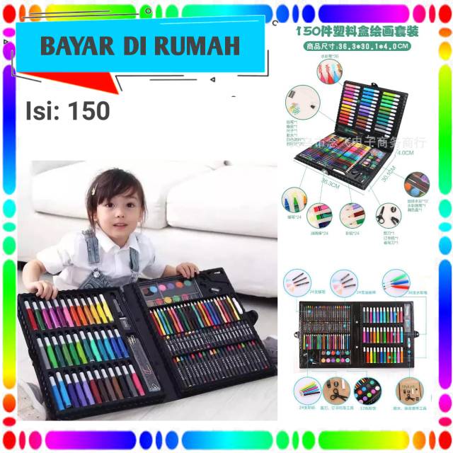 

1 Set Koper Isi 150 crayon Pensil Warna Anak Alat Tulis