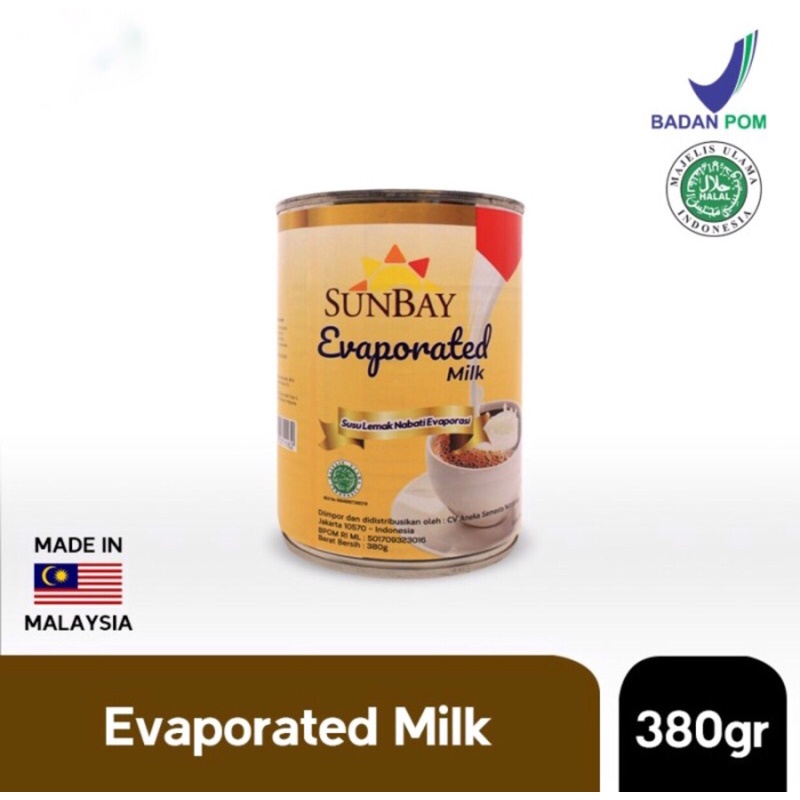 

Sunbay Evaporated Milk 380gr Susu Evaporasi Kaleng