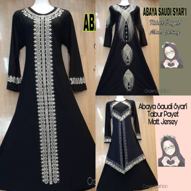 Abaya Saudi Syar'i / Gamis Arab Hitam Terbaru √