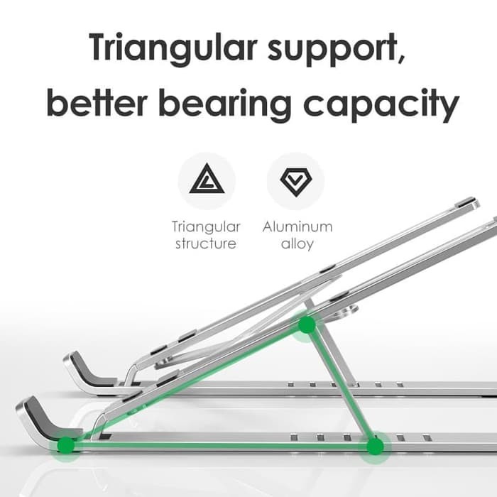 Portable laptop stand Holder - Dudukan Laptop Aluminium - Meja Laptop Multifungsi