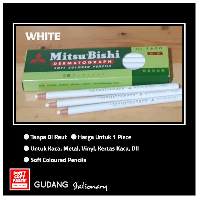 

4ds! Pensil Kaca Dermatograph 7600 MITSU-BISHI Putih [1 Pcs]
