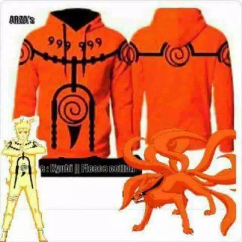 Sweater Rikudo Orange Hitam Best premium
