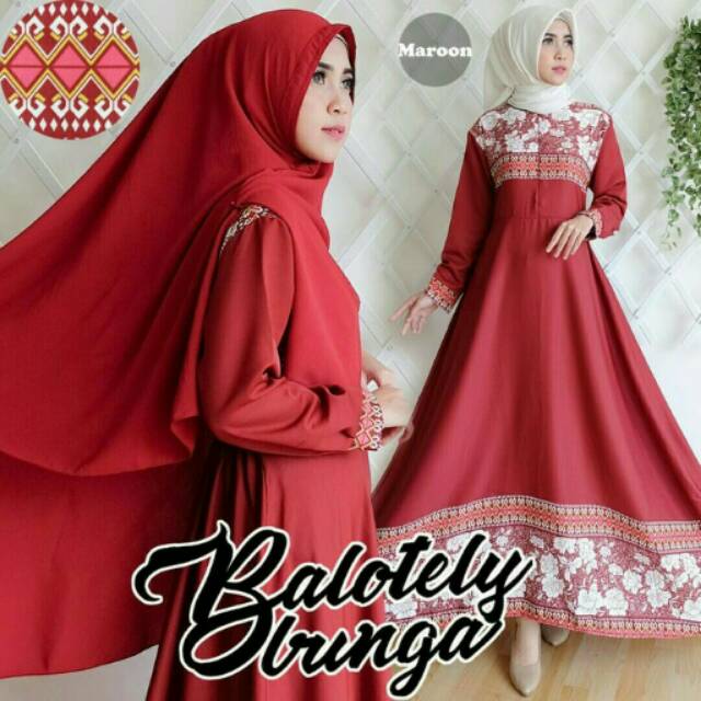 Syari balotelly butik bunga maroon
