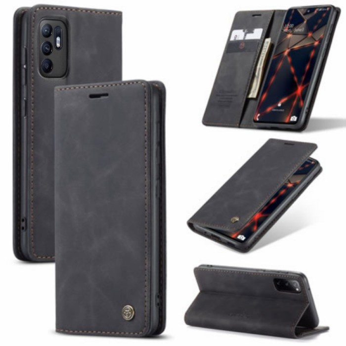 Case Oppo Reno 8 Z PRO PLUS 7 Z - 6 Reno 6 Pro 4g 5g Leather Flip Wallet Dompet Magnetic Stand Caseme