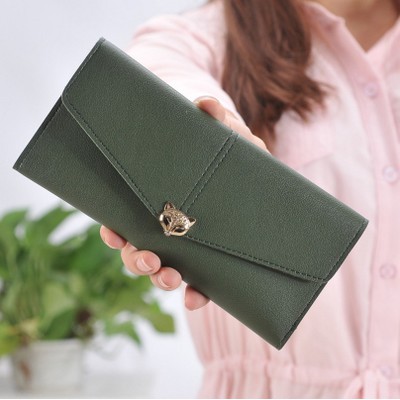 Dompet Panjang Wanita Cute Wallet Multi-card Mobile Phone / New Wallet Women's Long Fox Korean