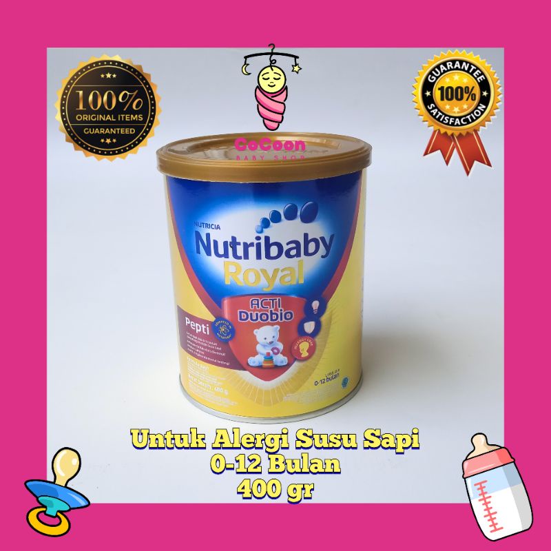 Susu Bayi Alergi Sapi Nutribaby Royal Pepti 0-12 Bulan 400 g 400gr