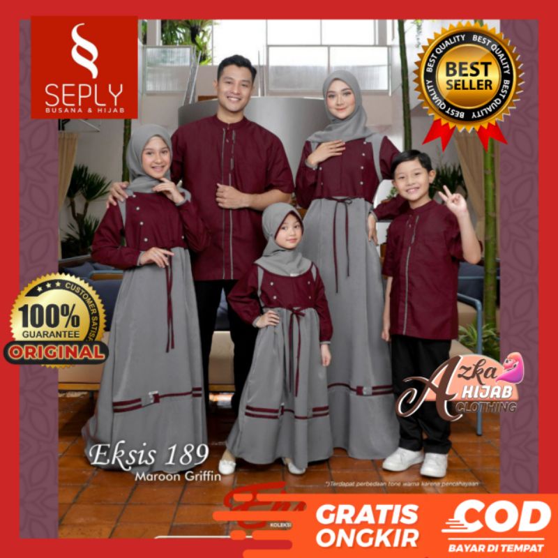 SARIMBIT SEPLY 2022 EKSIS 189 MAROON GRIFFIN / BAJU COUPLE KELUARGA / BAJU MUSLIM COUPLE KELUARGA / 