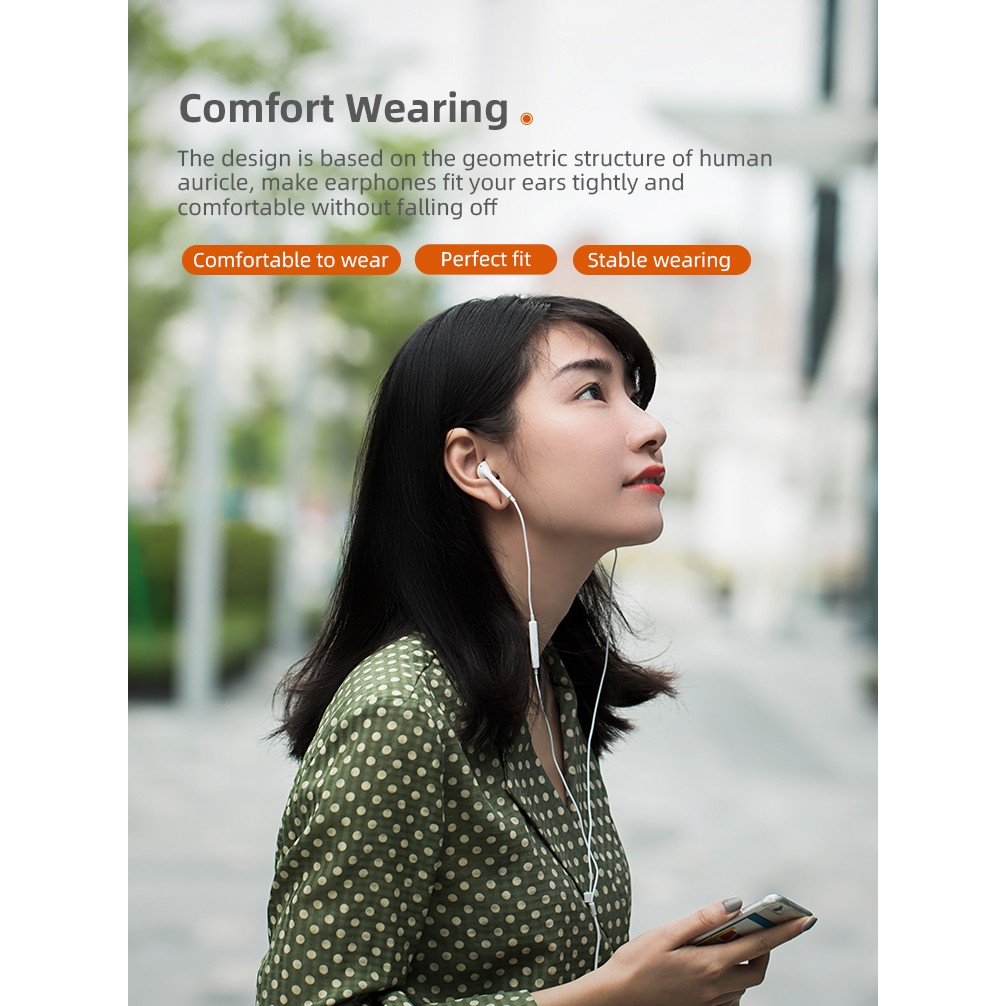 USAMS EP22 Earpods Jack Audio 3.5mm with Mic Headset Earphone