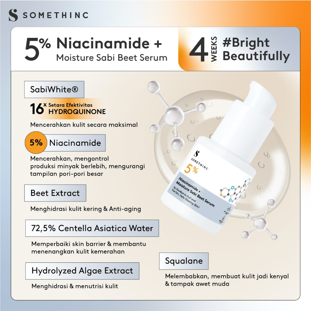 SOMETHINC 5% Niacinamide + Moisture Sabi Beet - Serum Kulit Cerah Maksimal (untuk Pemula)