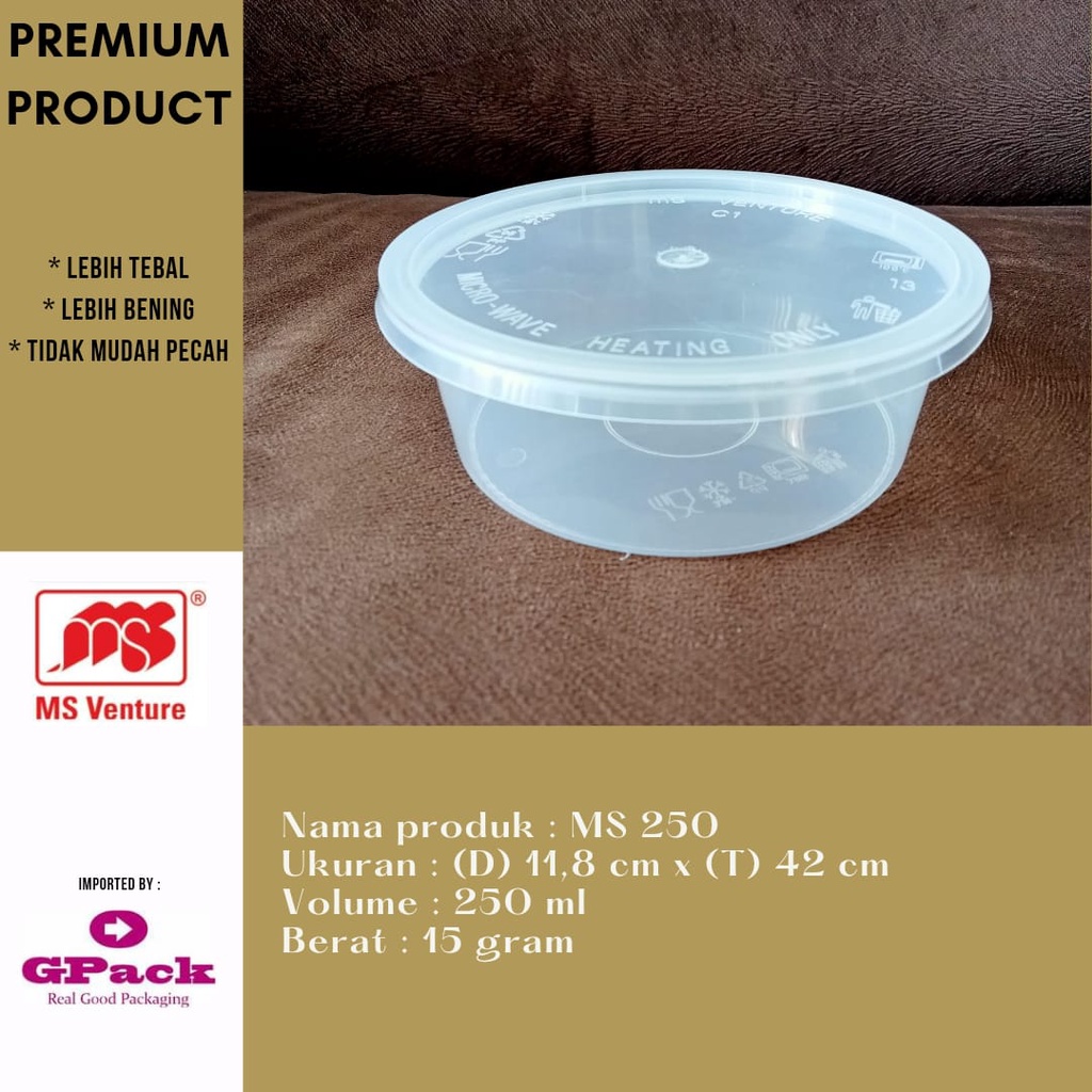 ROUND DESSERT BOX 250ML / BOWL DESSERT 250ML / FOOD CONTAINER MS-250