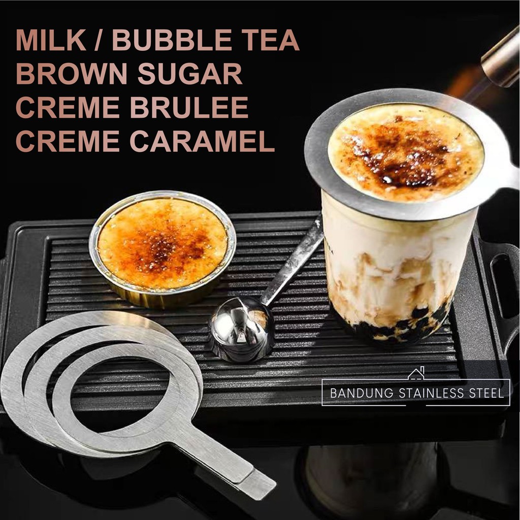 Ring Stainless Pelindung Gelas Baking Ring Creme Brulee Bubble Tea Milk Tea 90mm 95mm 98mm