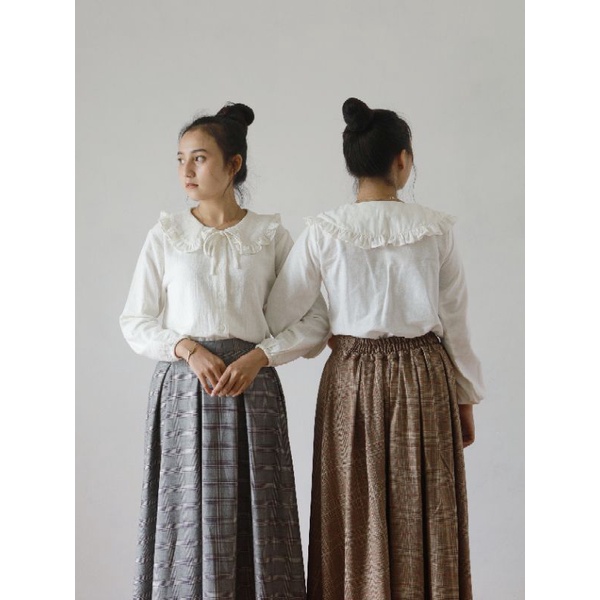 Vintage Skirt / Rok panjang motif kotak Korea / Rok Tartan-6