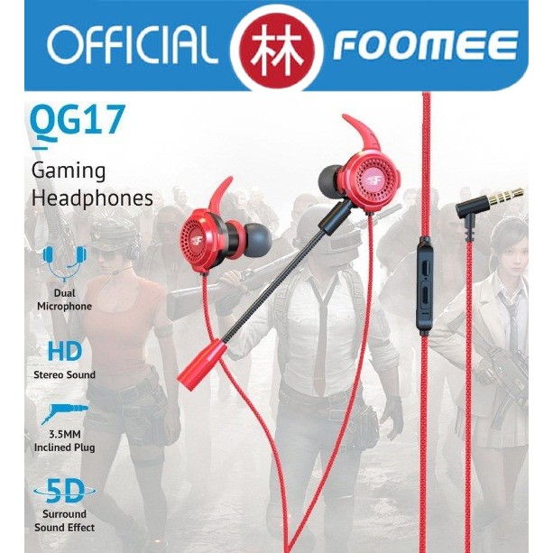 Foomee QG17 Earphone 5D Surround Sound Effect Gaming Headphone