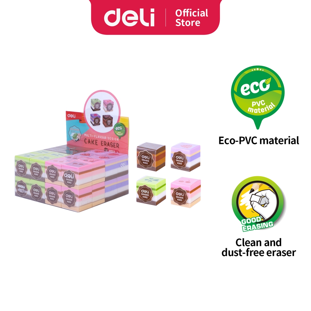 

Deli Multi-flavor Cake Eraser Penghapus Berbentuk Kue 4 Warna Bahan PVC Ramah Lingkungan EH302