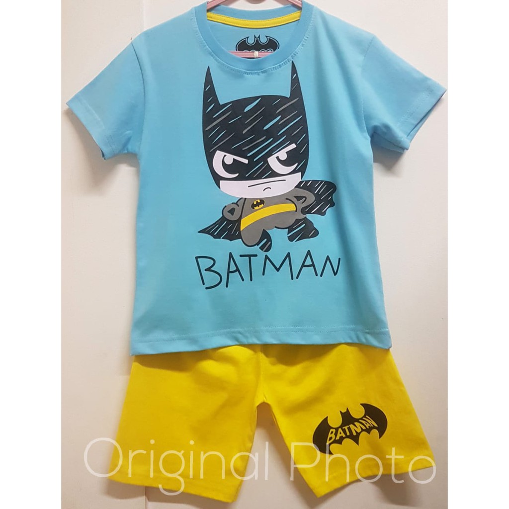 Setelan Anak  Karakter  Batman  Biru Muda size 1 10 Kaos  