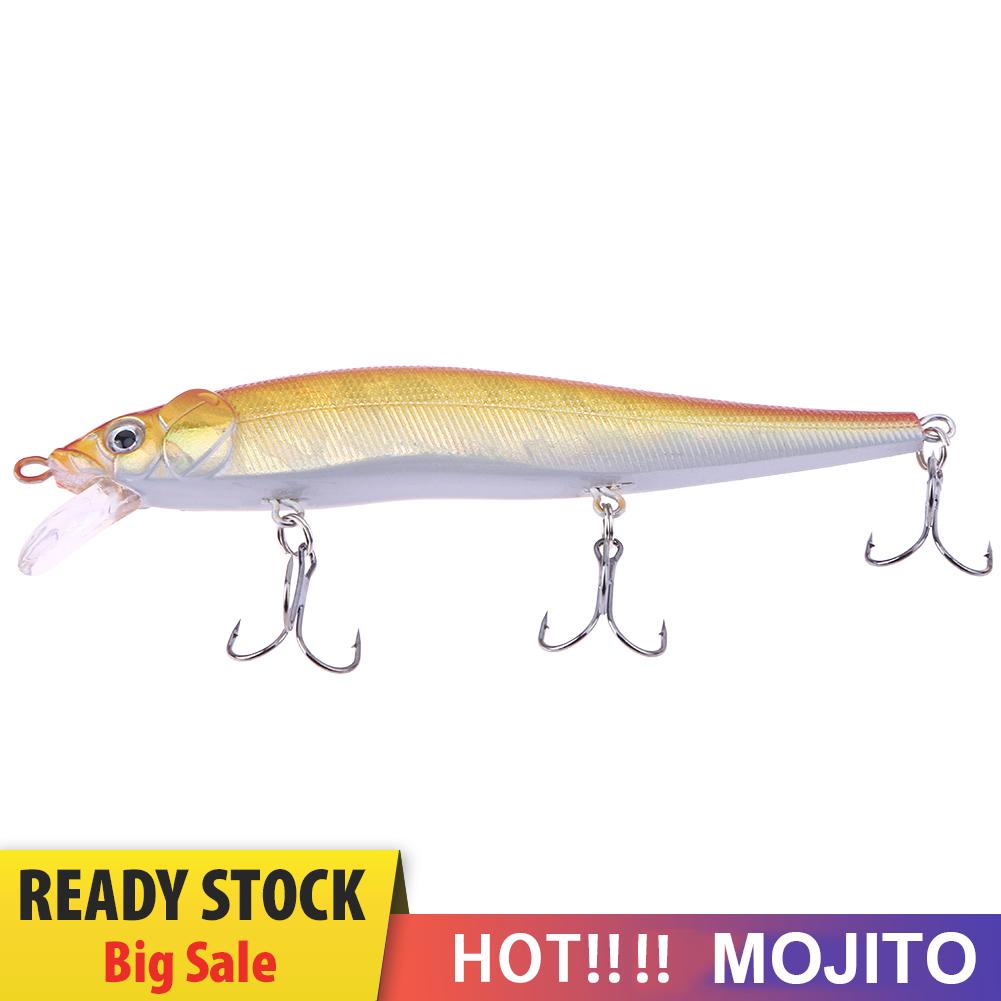 1pc 120mm 13g Umpan Pancing Ikan Minnow Wobbler Imitasi Dengan Kail Treble