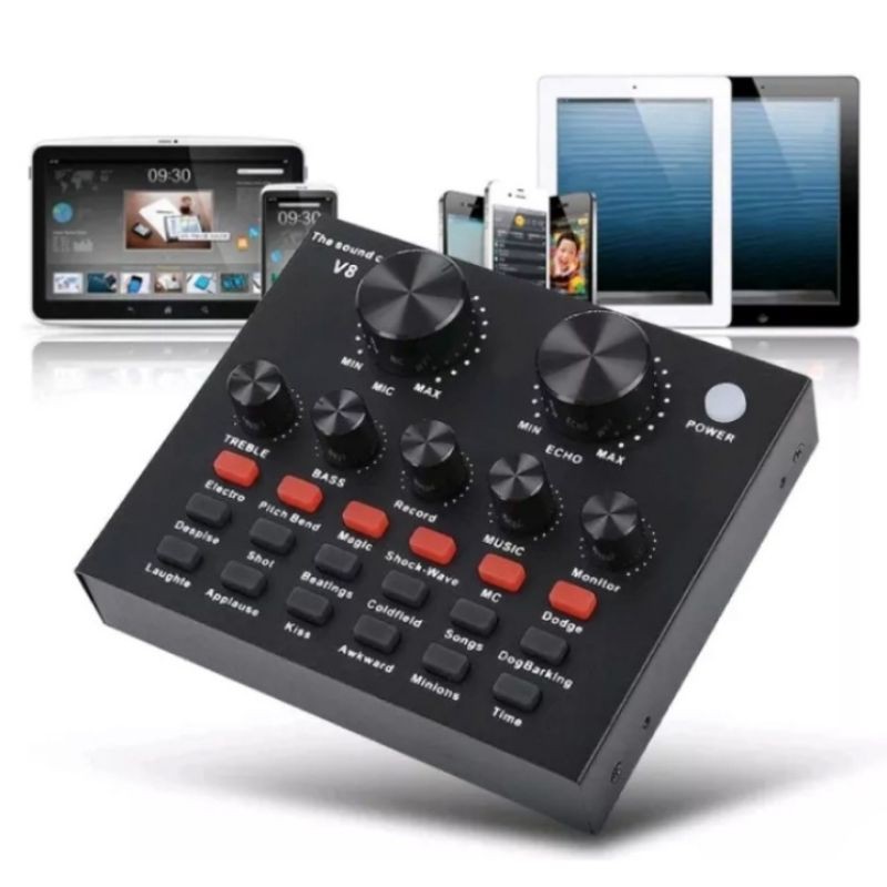 Soundcard Taffstudio V8s Bluetooth Audio USB External Soundcard Live Broadcasting-3