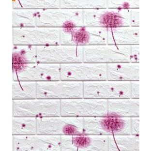 FAYES Wallpaper Dinding Foam 3D 70 x 39 CM Motif Unik Waterproof / walpaper dinding U96 / U137 / U138 / U139-U138 BUNGA PINK