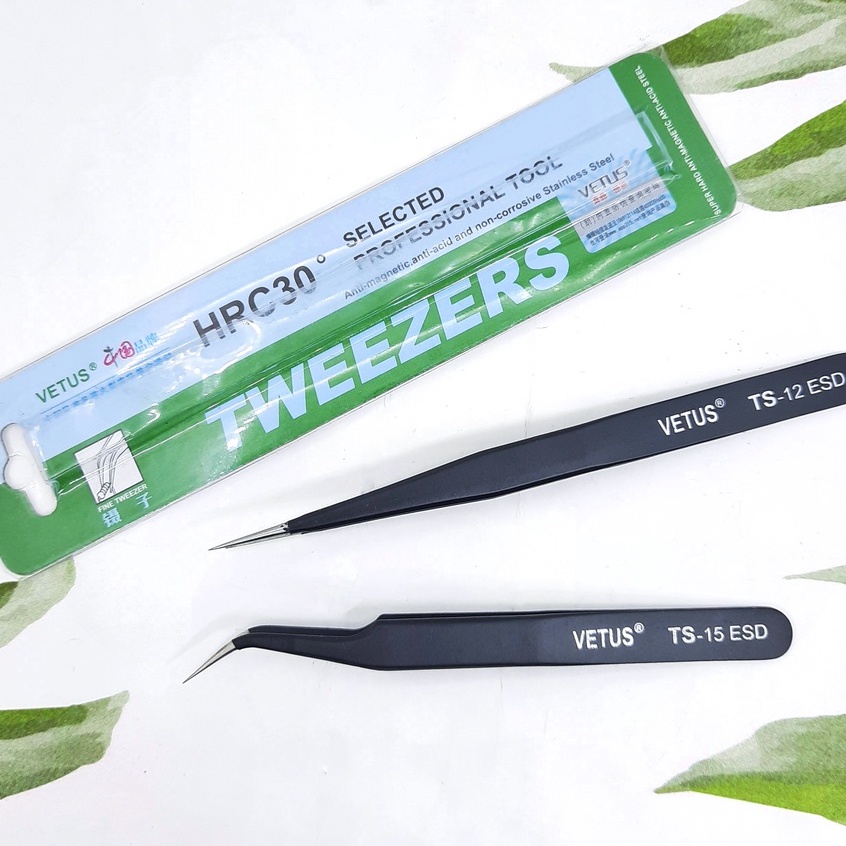 Tweezer Pinset vetus hitam Premium / Standard  Eyelash Extension