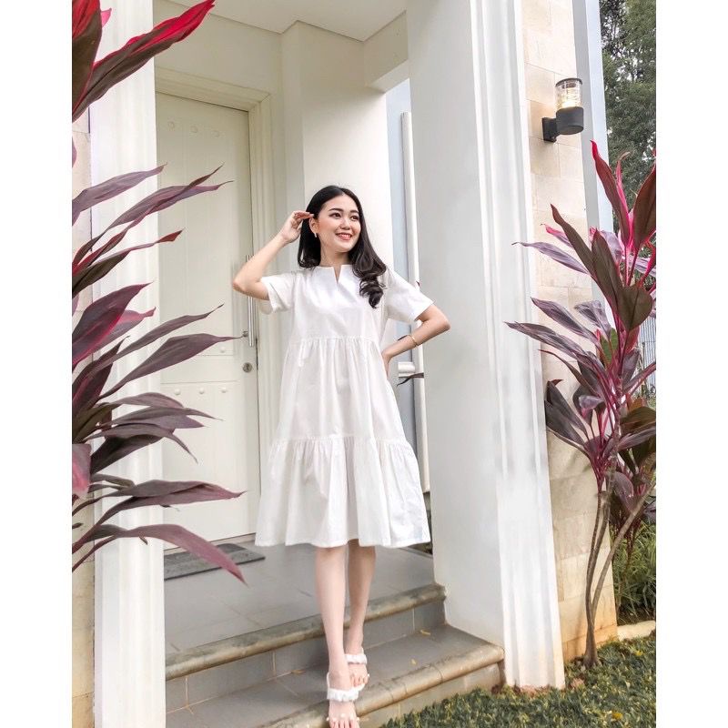 Basic id fashion Dres wanita elegant / Dres lengan pendek yuri