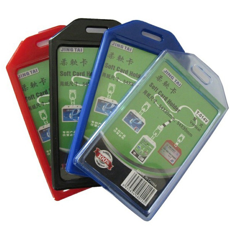 Name Tag Id card Holder jing tai Tempat Simpan Kartu Plastik Tebal