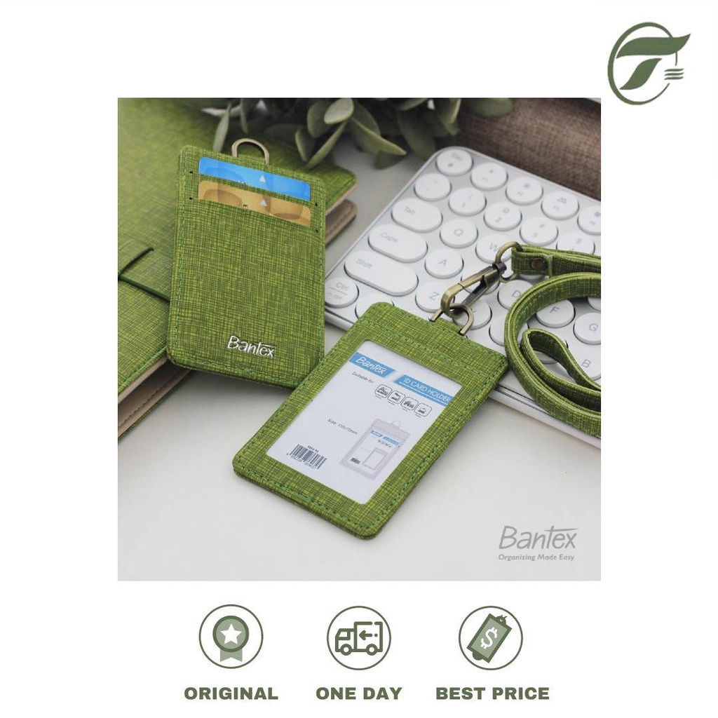 

BANTEX LEATHER NAME TAG ID CARD HOLDER 8869 LANDYARD TALI
