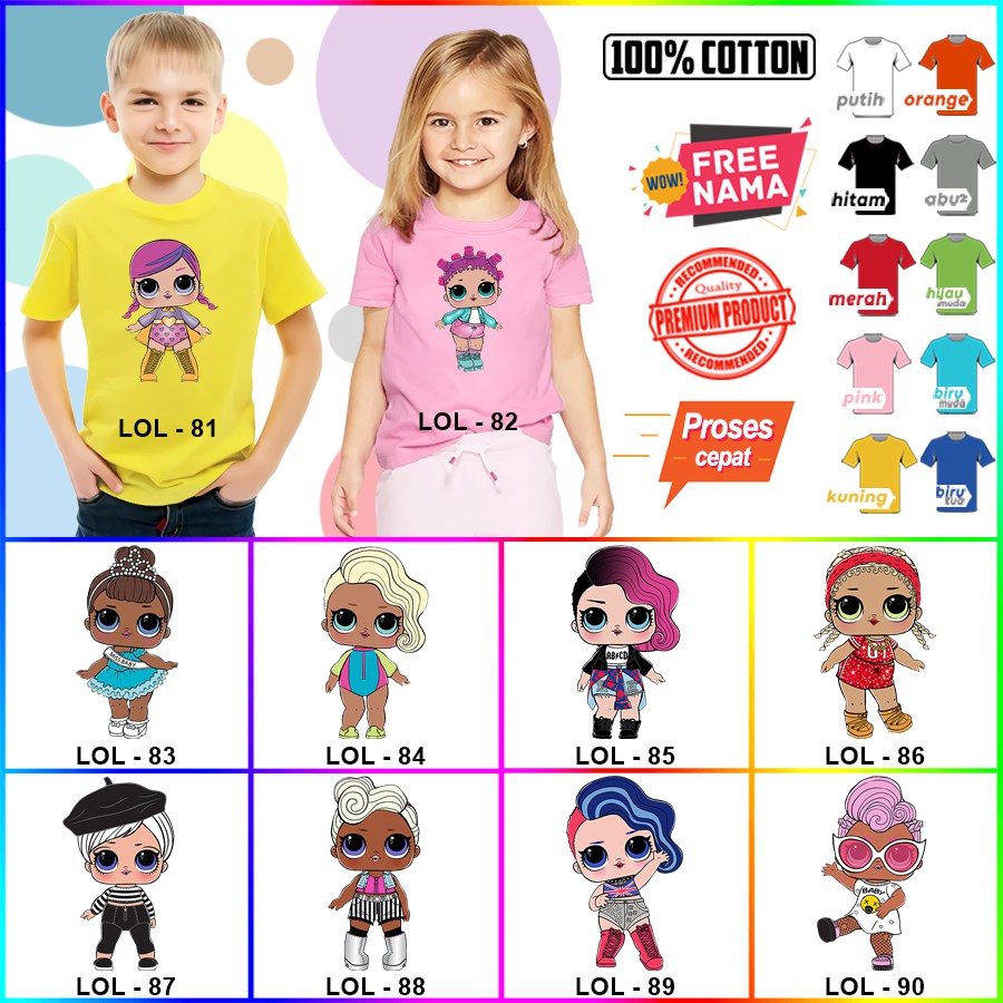 Baju Kaos ANAK DAN DEWASA LOL COUPLE (FREE NAMA) 1 - 60