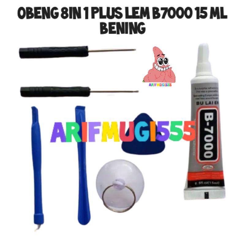 ALAT PEMBUKA LCD TOUCHSCREEN KESING CASING HOUSING OBENG SET HP 8 IN 1 LEM B-7000 15ML