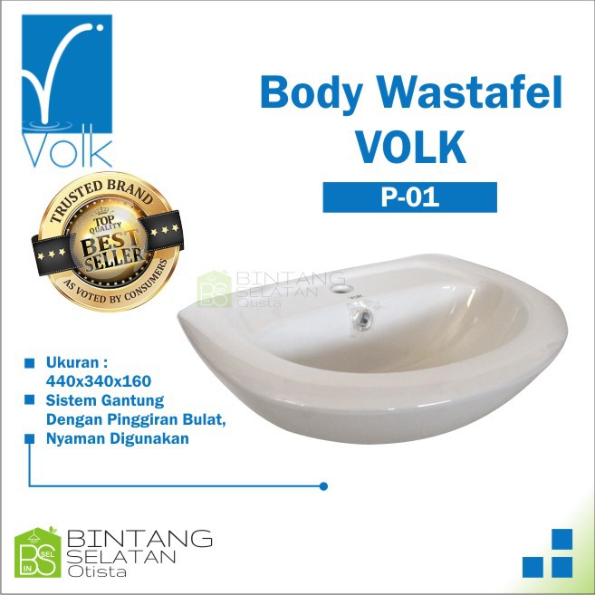 WASTAFEL DINDING VOLK/ WASHTAFEL GANTUNG WARNA PUTIH MURAH &amp; EKONOMIS VOLK P01