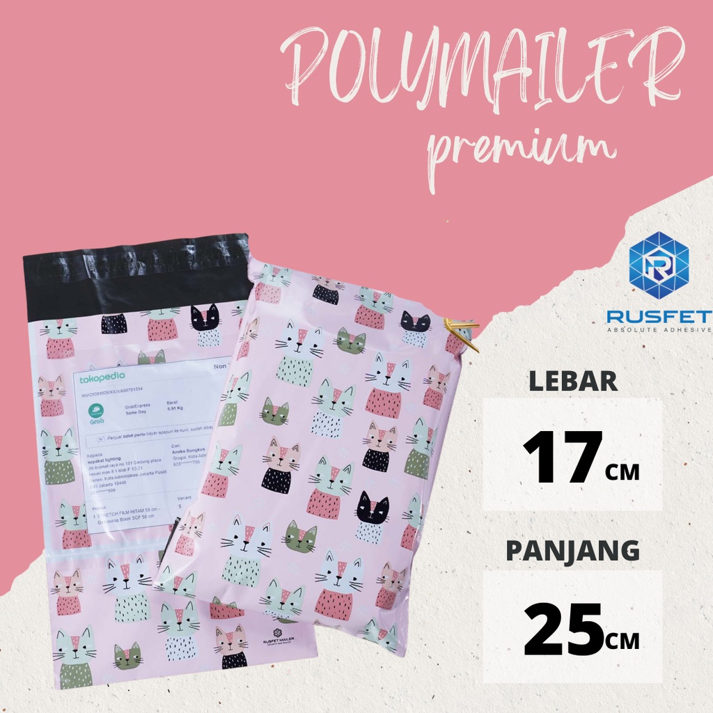 

AMPLOP PLASTIK POLYMAILER POLIMAILER PACKING ONLINE PREMIUM MOTIF CUTTIE CAT 17X25