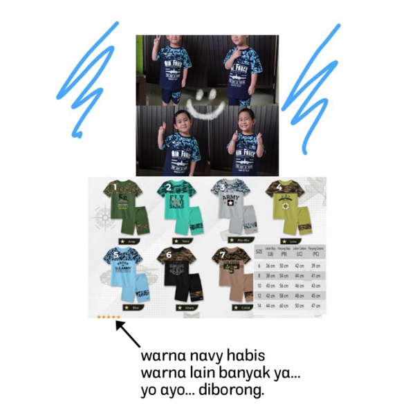 ARMY SERIES_spazio set kaos anak laki-laki