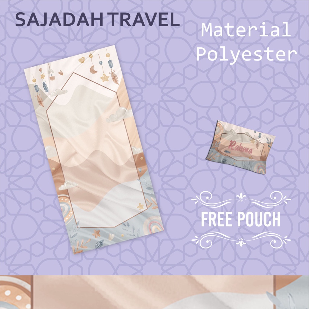 NEW Sajadah Travel Dewasa / Sajadah Souvenir / Sajadah Printing / Sajadah Nama / Sajadah Pouch