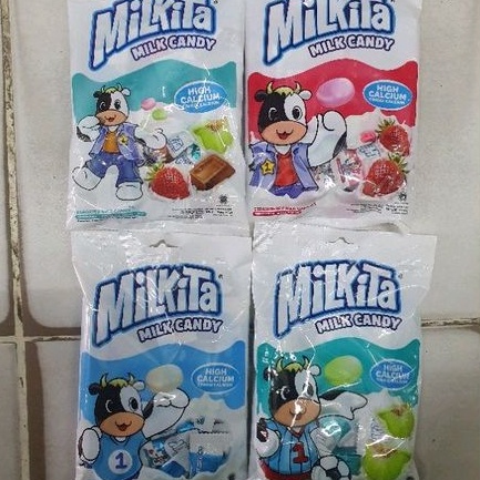 

MILKITA permen milk susu rasa COKLAT / SUSU /STOBERI/ MELON/ ASSORTMENT 120gr ( 30 butir )