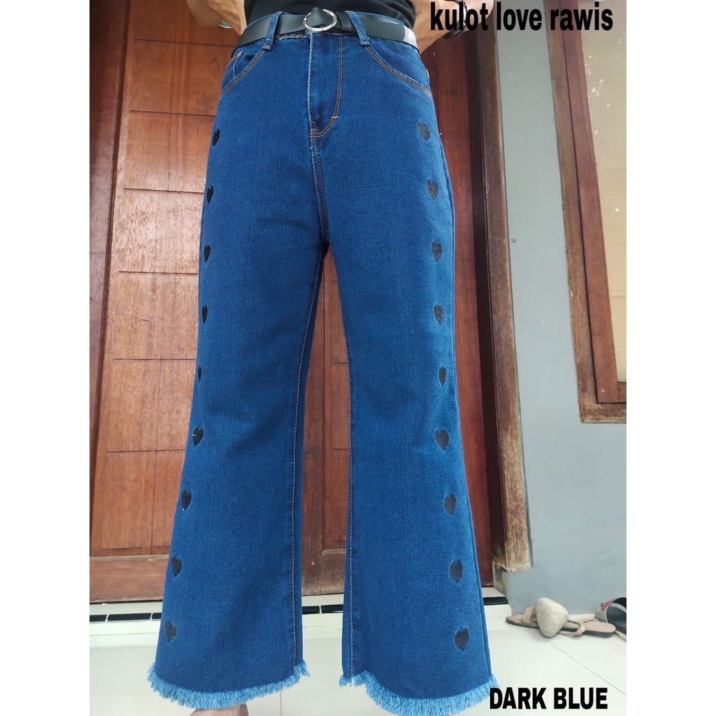 HIGHWAIST JEANS WANITA// KULOT LOVE RAWIS