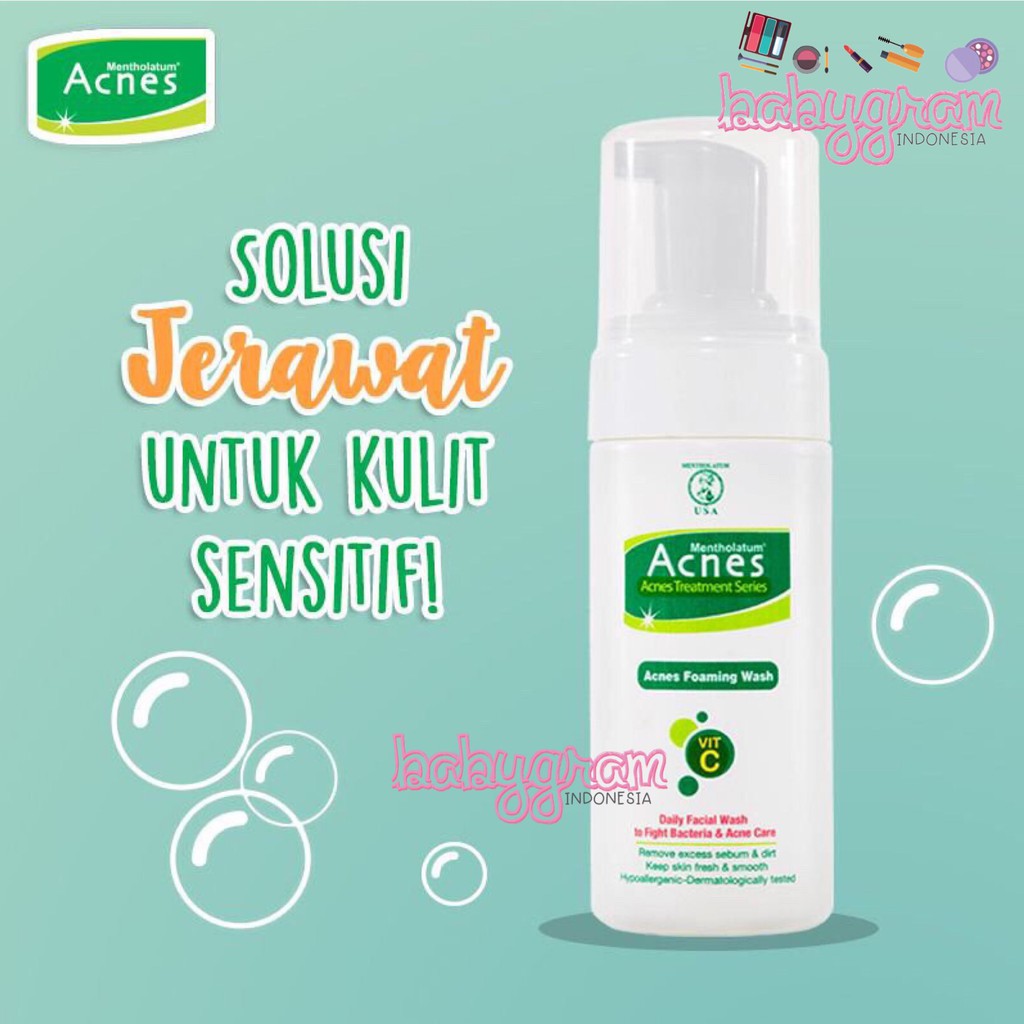 Acnes Foaming Wash 100ml Sabun Cuci Muka Wajah Jerawat Sensitif Rohto