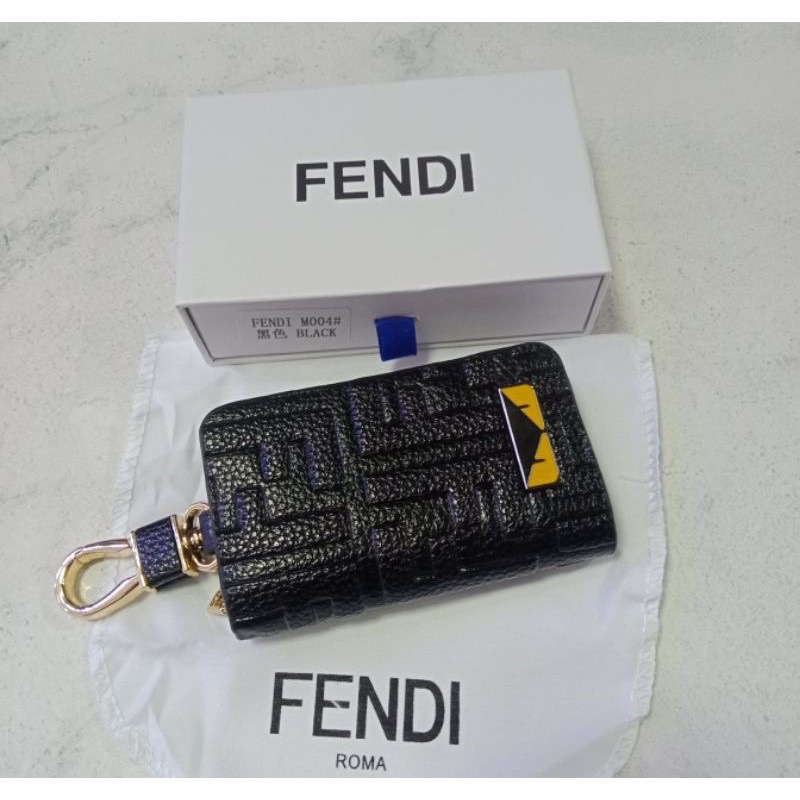 DOMPET GANTUNGAN KUNCI STNK MOBIL DAN MOTOR FENDI BAHAN IMPORT KULIT PREMIUM QUALITY