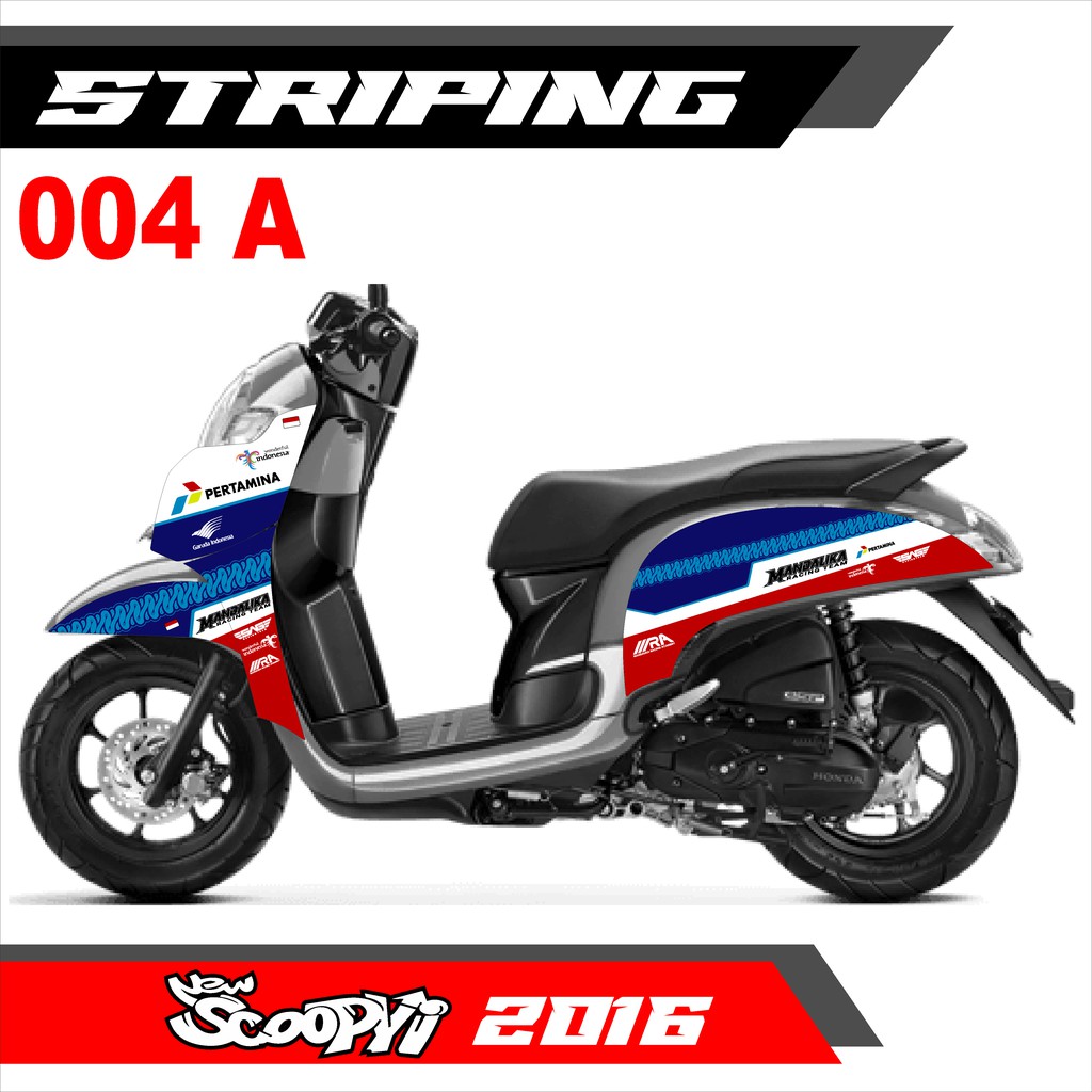 Sticker Striping Scoopy FI New 2016 Semi Full Motif MANDALIKA RACING TEAM -  004