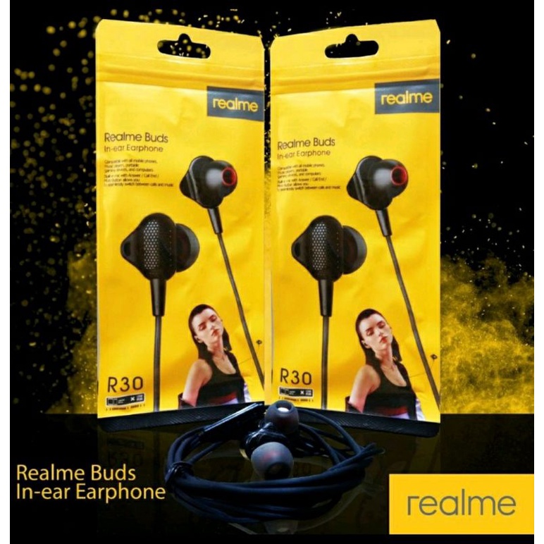 Headset Realme R30 Earphone Realme Buds In-ear Handsfree + Mic