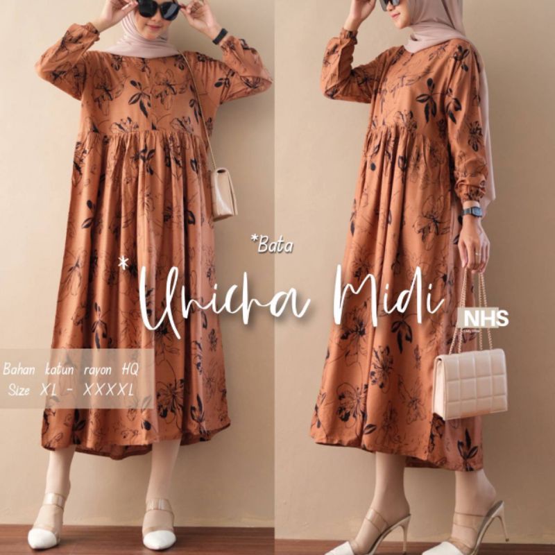 MIDI DRESS JUMBO L XL XXL XXXL XXXXL LD 100 110 120 130 140 MODEL UNICA